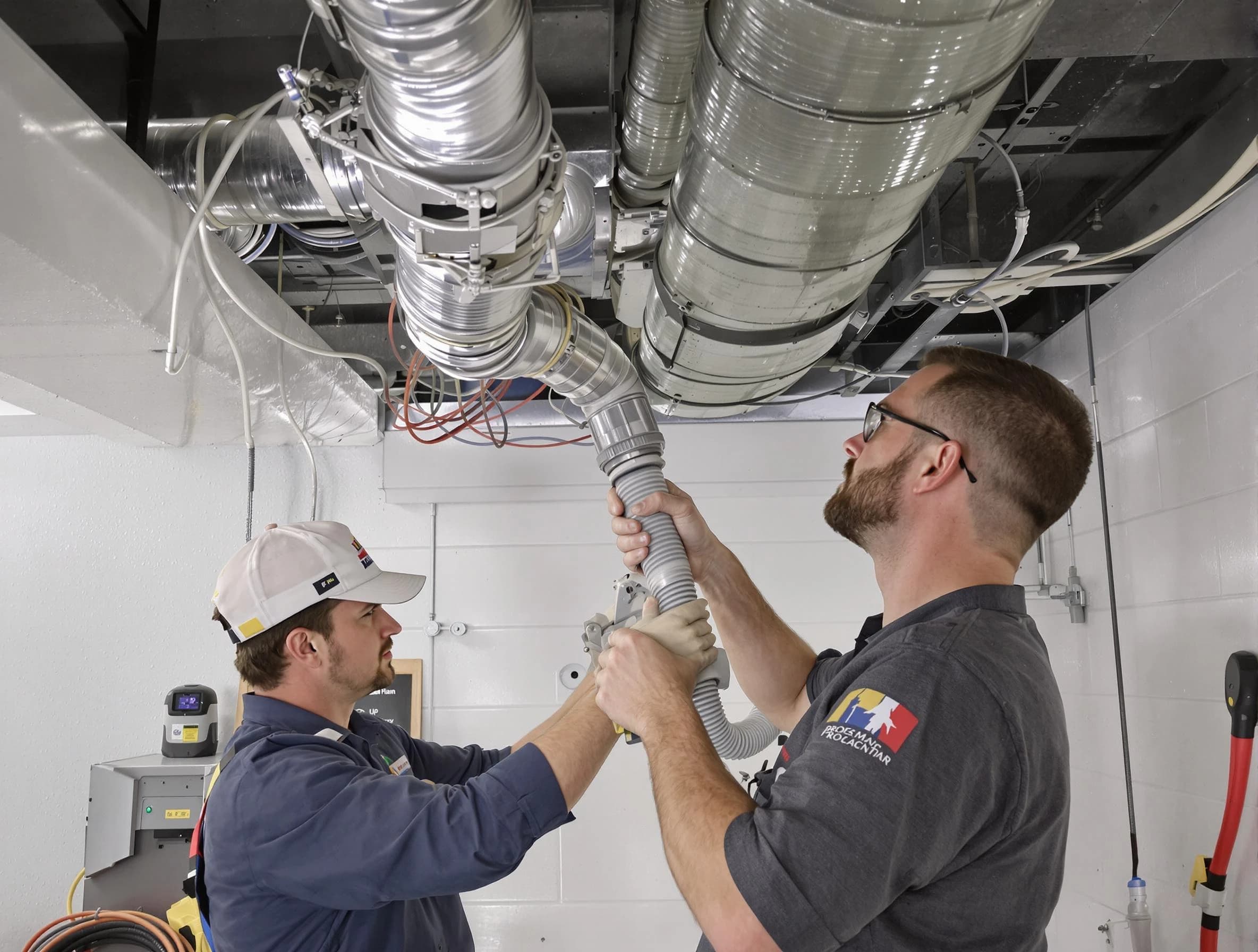 Reading Air Duct Cleaning technician performing thorough AC duct cleaning in Reading