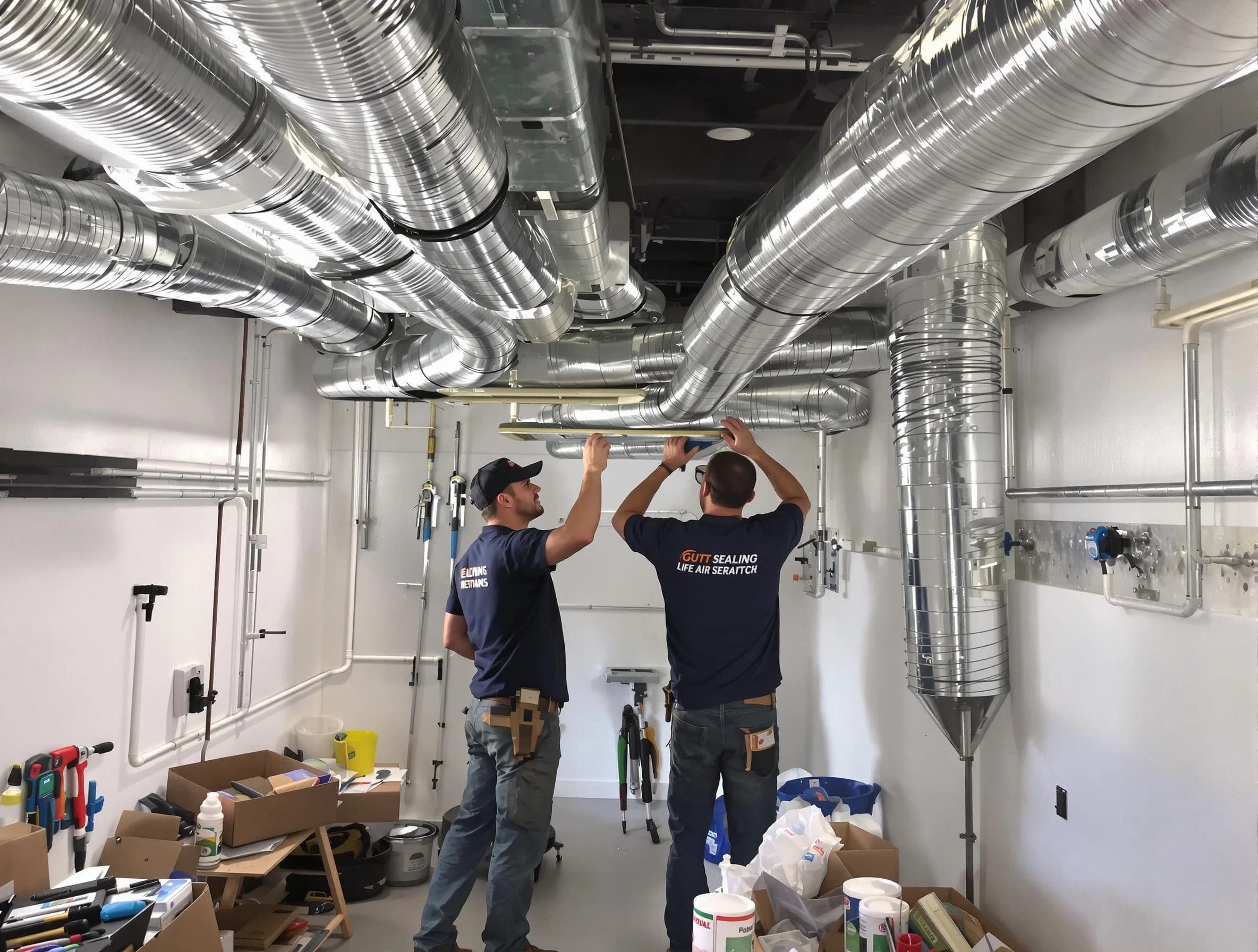 Reading Air Duct Cleaning technician applying professional duct sealing solutions in Reading
