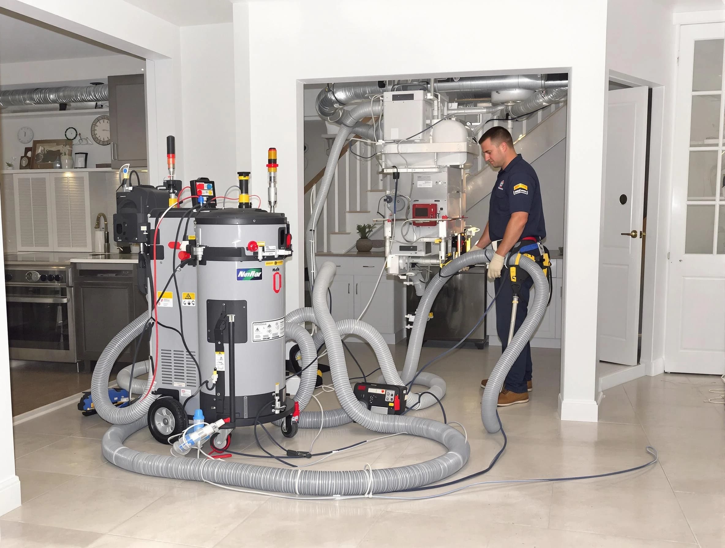 Reading Air Duct Cleaning technician operating negative pressure cleaning equipment for thorough duct maintenance in Reading