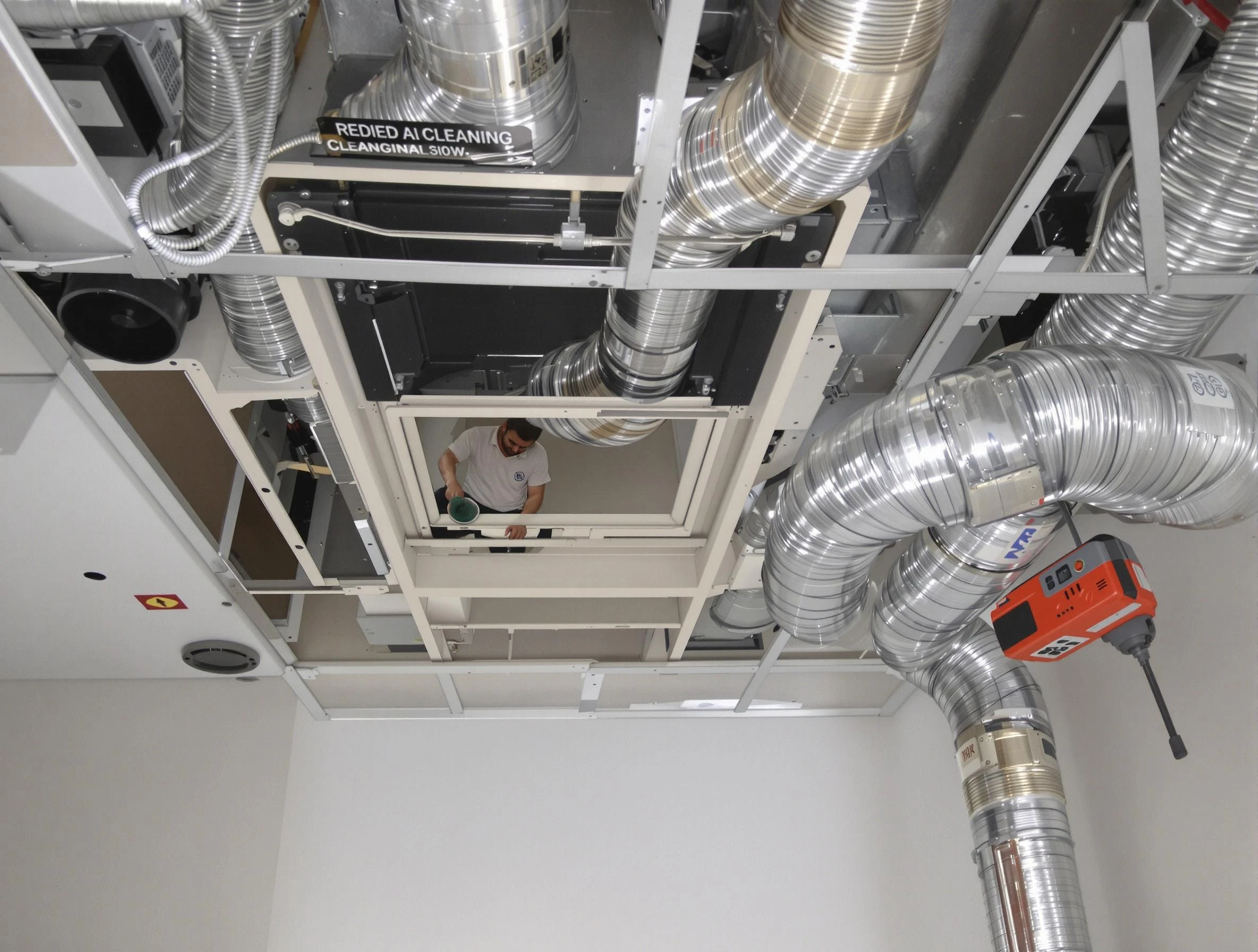Reading Air Duct Cleaning technician performing detailed central duct system cleaning in Reading
