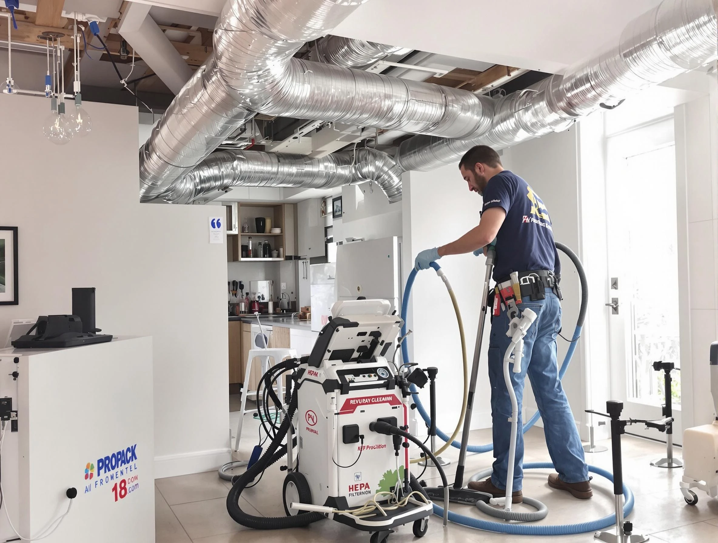Reading Air Duct Cleaning technician performing advanced pure duct cleaning with specialized equipment in Reading